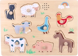 Puzzle din lemn cu sunete - fermă