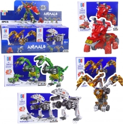 Set de construcție dinozaur și mașină 2în1, 105–132 piese