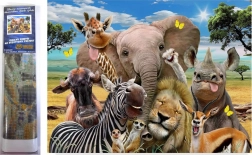 Pictură cu diamante Safari selfie 30 × 40 cm
