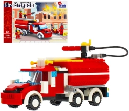 Set de construcție pompieri cu accesorii – mașină de pompieri 299 piese (6+)