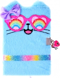 Jurnal din pluș cu lacăt Niebieski Kotek