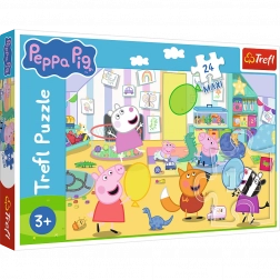 Puzzle 24 maxi – frumoasa Peppa – Porcușorul fericit PEPPA de la Trefl