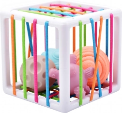 Woopie Baby cub senzorial elastic și sorter pentru copii – forme trăsnite, 5 piese
