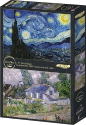 Puzzle Noapte Înstelată și Casă la Auvers 2x500 piese