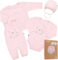 Set pentru nou-născut New Baby Sweet Bear roz 56 (0–3 luni)