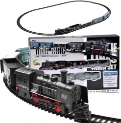 Calea ferată electrică cu locomotivă și vagoane