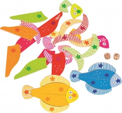 Puzzle de lemn pește cu cuburi de la GOKI