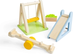Bigjigs Toys teren de joacă exterior din lemn pentru casa de păpuși