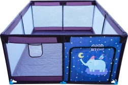 Țarc dreptunghiular moale pentru copii - elefănțel nocturn