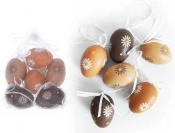 Ou decorativ din plastic pictat 6 cm, 6 buc