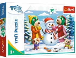 Puzzle Trefl Familia Treflik: Distracții de iarnă 30 piese