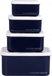 Set de patru cutii pentru gustări A Little Lovely Company – Căpșuni