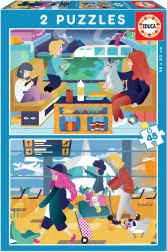 EDUCA Puzzle Călătorie 2x48 piese
