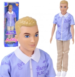 Anlily păpușă băiat blond cu cămașă și pantaloni deschiși la culoare