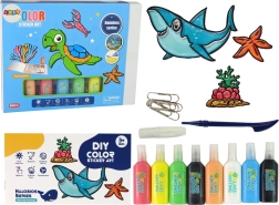 Autocolante pentru Fereastră Animale Marine Broască Țestoasă DIY 8 Culori Sclipici