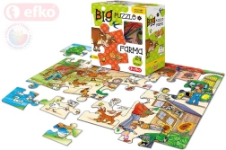 Puzzle pentru bebeluși Efko Big Fermă – piese mari, 24 de piese