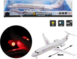 Avion din plastic de 43 cm cu lumini și sunete