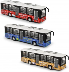 Autobuz metalic cu uși care se deschid