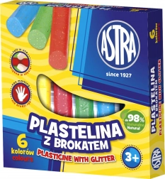 Astra plastilină cu sclipici – 6 culori