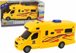 Mașinuță-jucărie rulotă cu mecanism prin frecare, lumini și sunete