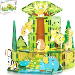 Set de construcție magnetică Picasso Safari cu 8 animale