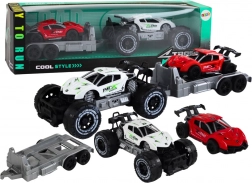 Auto off-road cu remorcă și mașină sport set