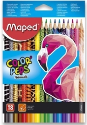 Creioane colorate triunghiulare MAPED Color'Peps Animals 18 buc