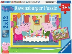 Puzzle Ravensburger Purcelușul Peppa la petrecere 2x12 piese