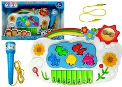 Pian electronic pentru copii Floricele cu microfon și conectare la telefon