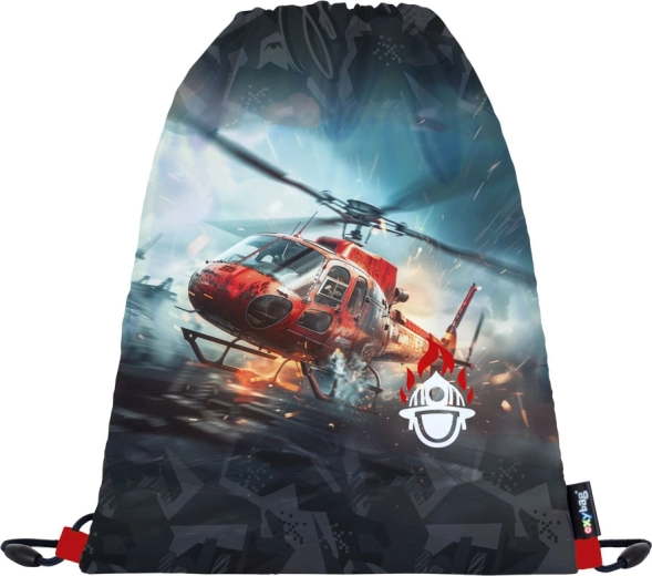 Săculeț practic cu motiv de pompieri