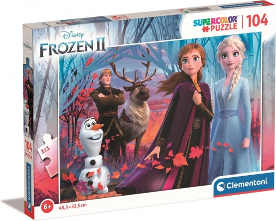 Puzzle 104 piese CLEMENTONI REGATUL DE GHEAȚĂ 2 – Super Color