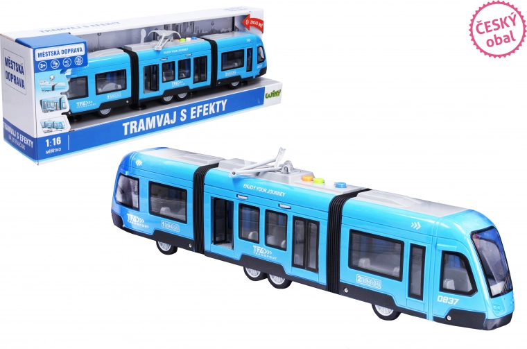Tramvai cu efecte 44 cm cu mecanism de inerție – ambalaj în limba cehă