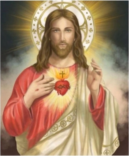 Pictură cu diamante Isus cu inimă 30 × 40 cm NORIMPEX