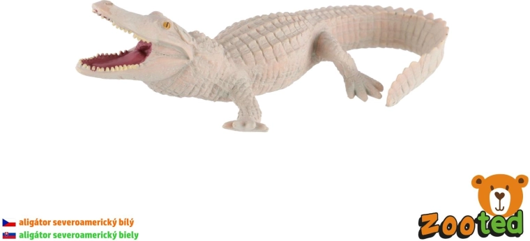 Figurină de aligator american alb, 15 cm