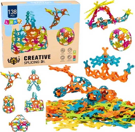 Set de construcție creativ cu piese de îmbinare, 138 buc.