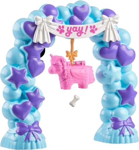 Poartă din baloane cu piniată pentru un spectacol grozav