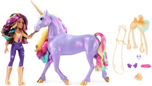 Academia Unicornului inorogul luminos Wildstar cu păpușa Sofia