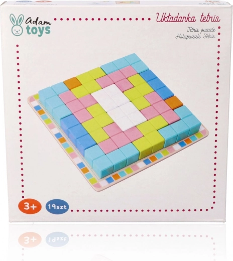Joc logic din lemn colorat Tetris Puzzle