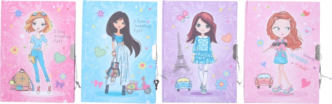 Caiet de amintiri cu lacăt 13 × 18 cm – pentru fete, neliniat