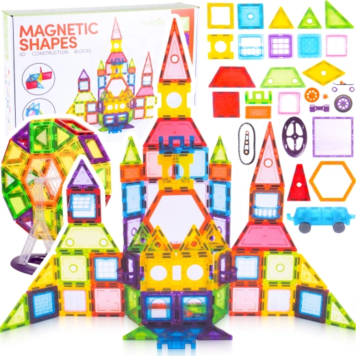 Puzzle magnetic de construcție, 130 piese