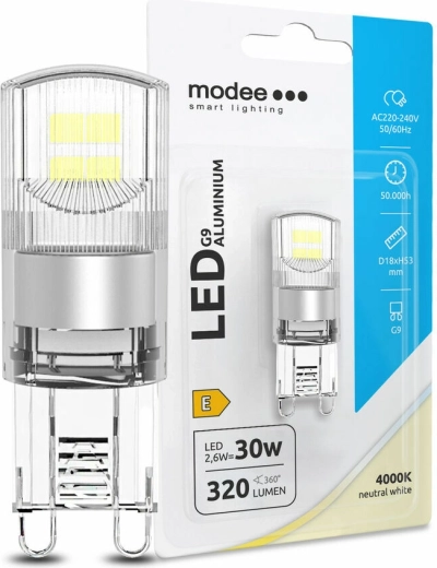 Bec LED Modee G9 aluminiu 2,6 W alb neutru