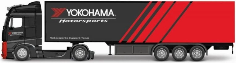 Model metalic de camion Mercedes-Benz Actros cu remorcă