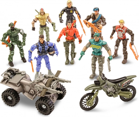 The Corps soldați cu motocicletă – set 8 figurine 11 cm