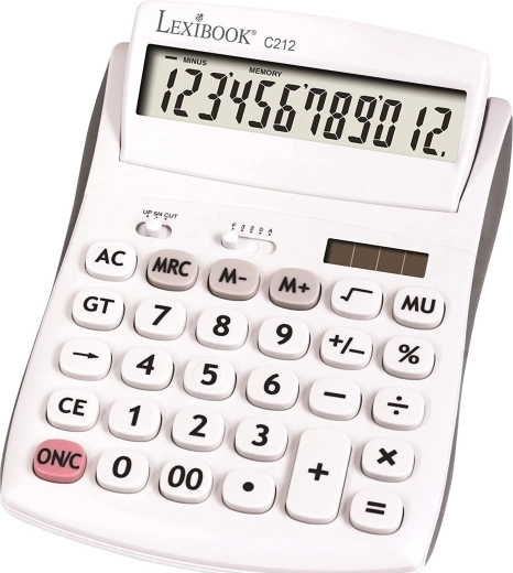 Calculator de birou cu 12 cifre, ecran rabatabil și alimentare duală