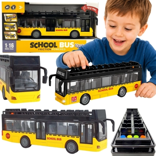 Autobuz WOOPIE cu lumini și uși care se deschid