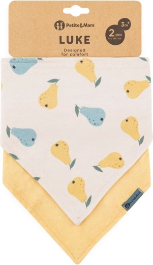Bavețele bandană Petite&Mars Luke, 2 buc. – Beige pears și intense ochre