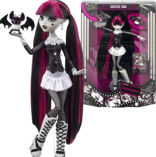 Păpușă Outlet Monster High Draculaura Reel Drama, 26 cm, cu accesorii – ambalaj deteriorat