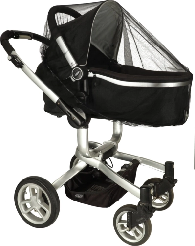 Plasă de țânțari elastică universală pentru cărucior 140 cm – negru