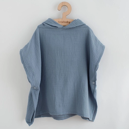 Poncho din muselină pentru copii New Baby Feeling albastru 80 cm M