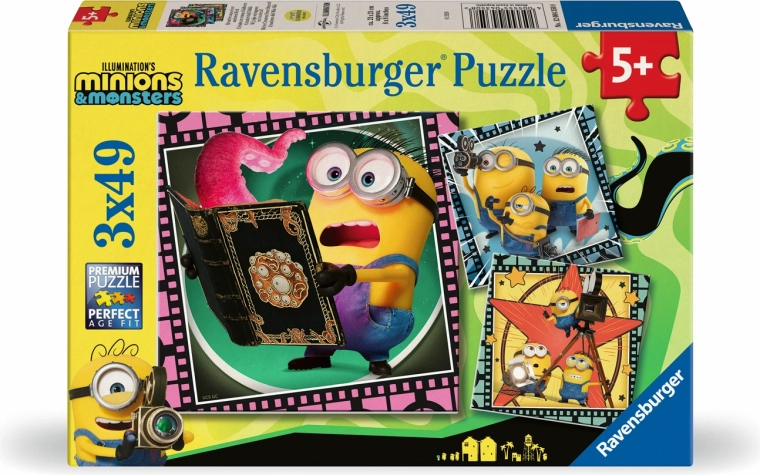 Puzzle Ravensburger Mimoni și monștri 3x49 piese